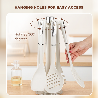 Dreepor 6-Piece Silicone Kitchen Utensil Set | Heat Resistant Non-Stick Cooking Tools