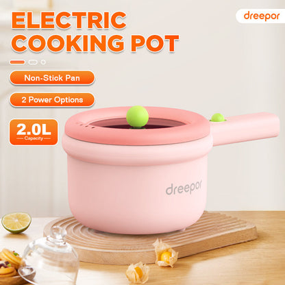 Dreepor Mini Electric Cooker 1.2L | Non-Stick Hot Pot for Dorms & Apartments