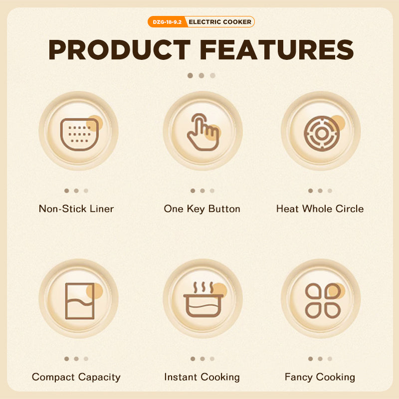 Dreepor 2L Electric Cooker with Steamer | Multi-Function Hot Pot for Family Meals