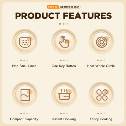 Dreepor 2L Electric Cooker with Steamer | Multi-Function Hot Pot for Family Meals