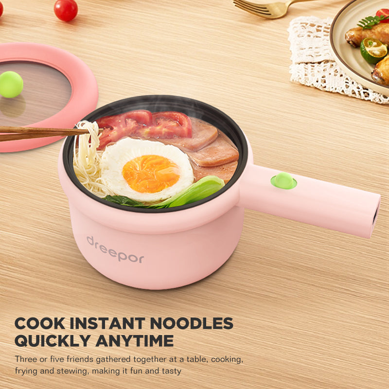 Dreepor Mini Electric Cooker 1.2L | Non-Stick Hot Pot for Dorms & Apartments