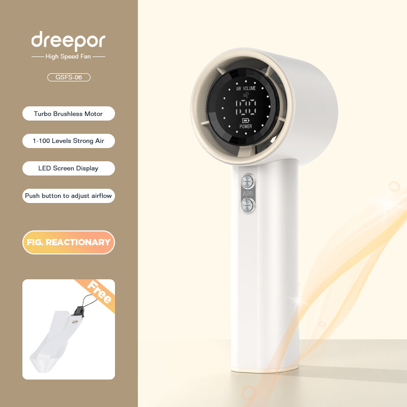 Dreepor Portable Turbo Fan | High-Speed Handheld Mini Fan with Powerful Cooling