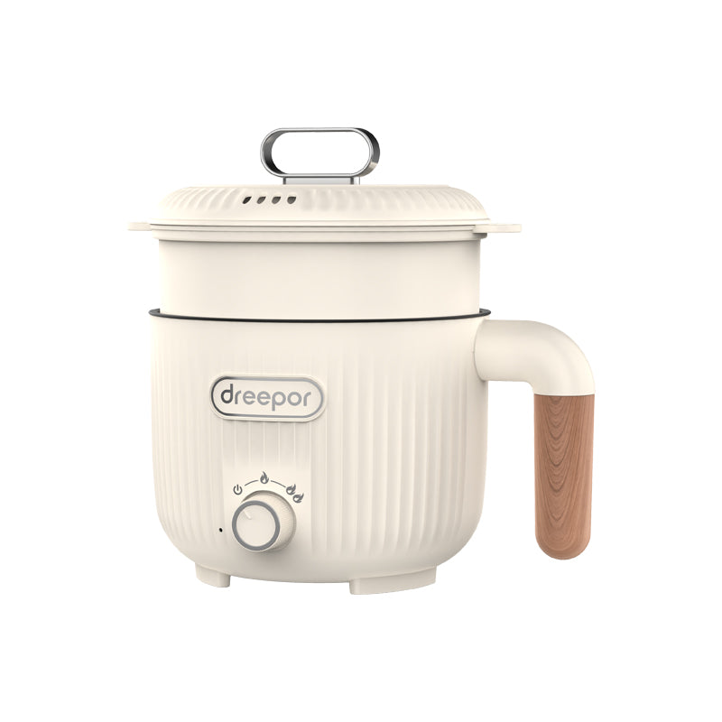 Dreepor 2L Electric Cooker with Steamer | Multi-Function Hot Pot for Family Meals